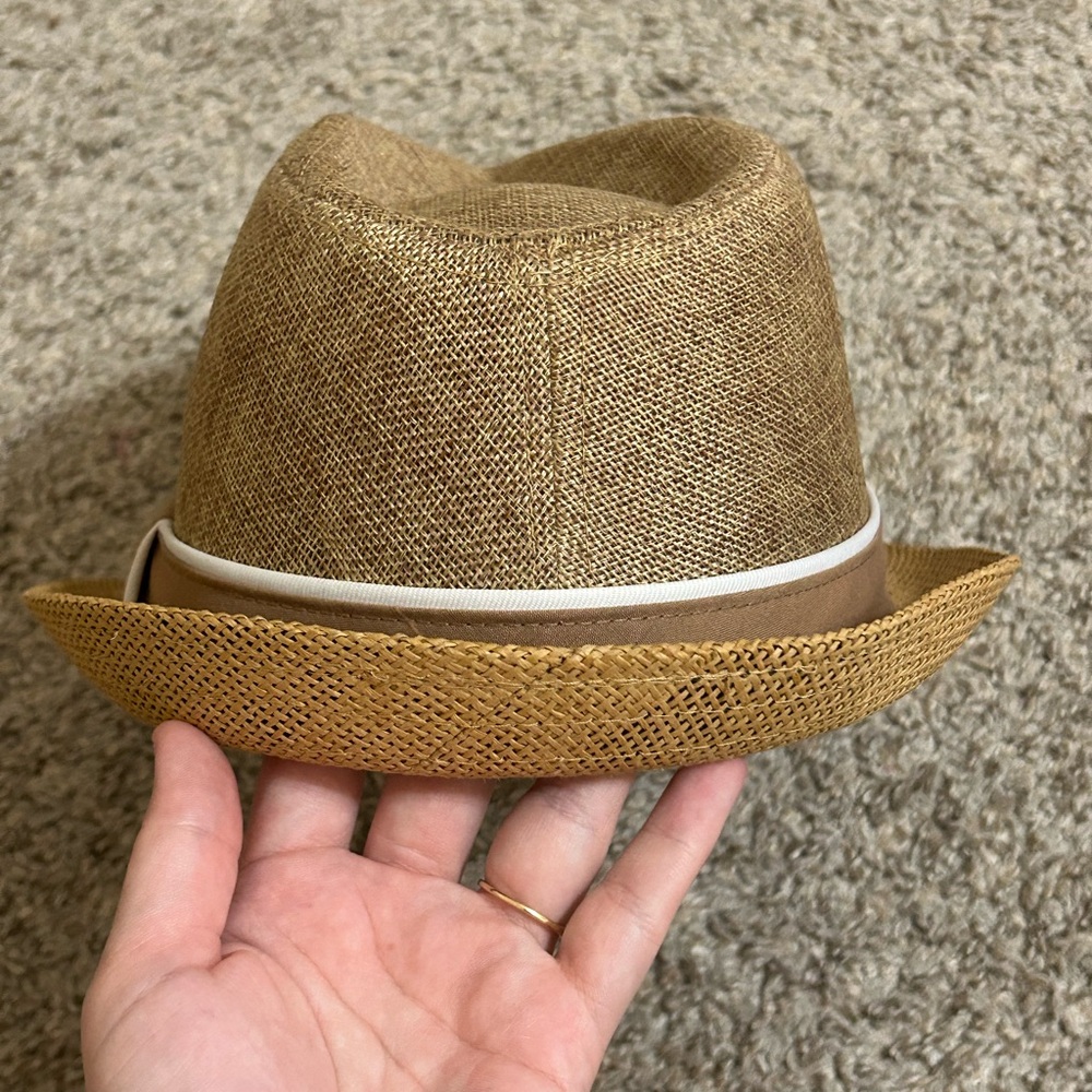 David and Young Straw Blend Fedora Hat Brown Trim Black Interior Padded Size M/L - Picture 6 of 12
